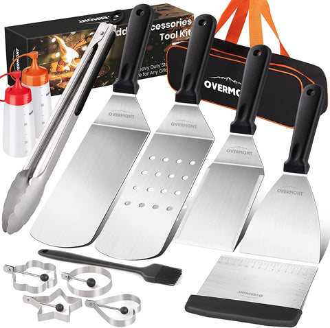 Professional Griddle Accessories Tool Kit Grill Spatula & Scraper Set
