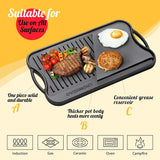 Pre-seasoned 17x9.8" Cast Iron Reversible Griddle Grill Pan, Scrapers Included