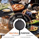 Cast Iron Dutch Oven with dual use Skillet lid, 3.2QT Pot, 10.5 inches